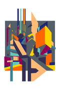 AFFICHE Architecture coloré, 1/6