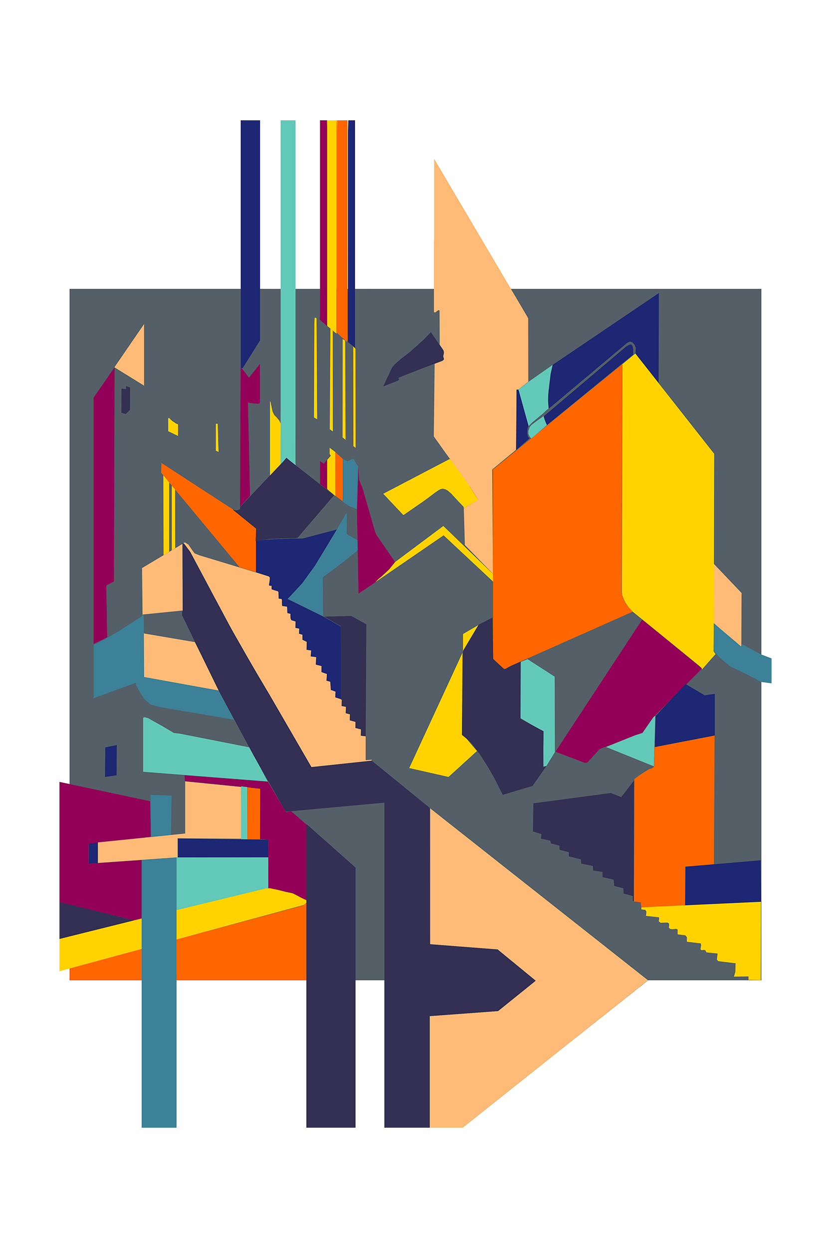 AFFICHE Architecture coloré, 1/6