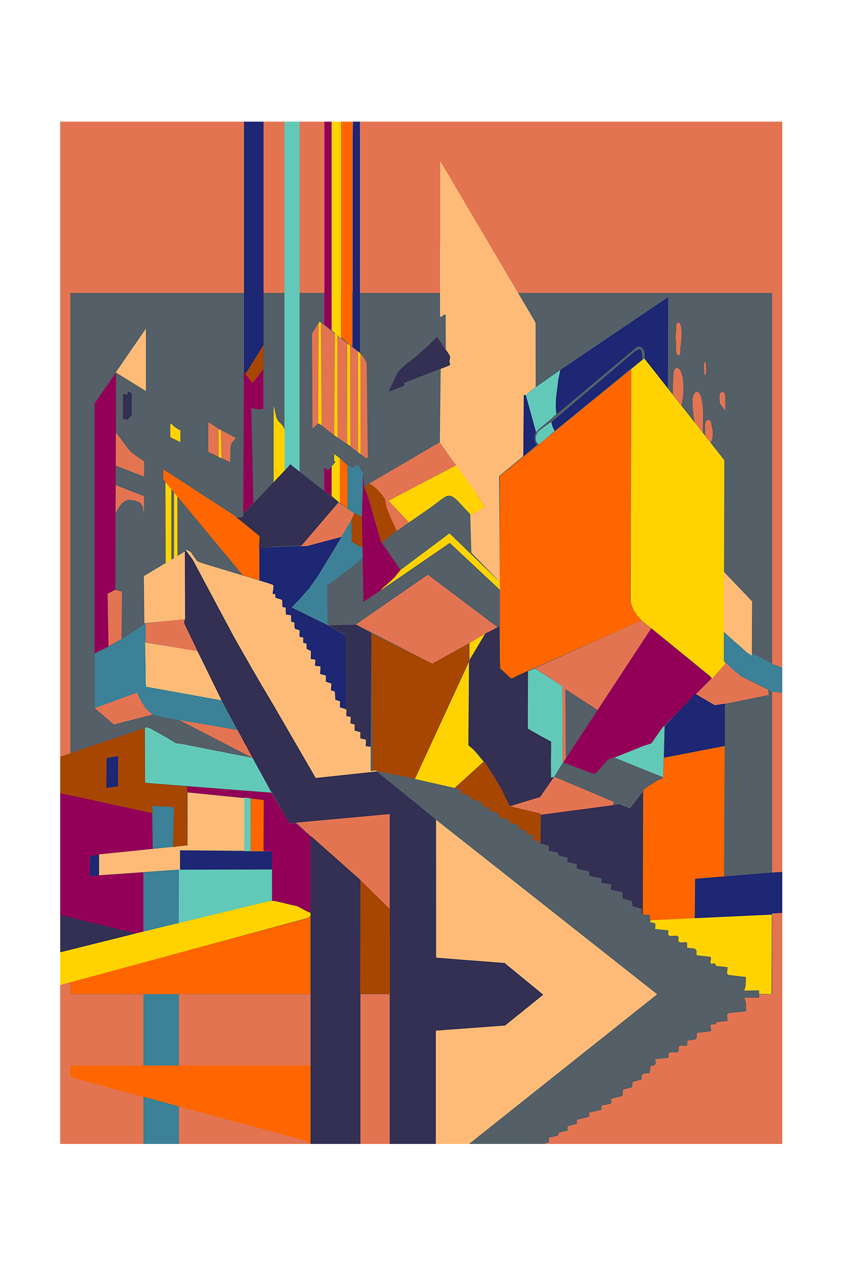 AFFICHE Architecture coloré, 1/6
