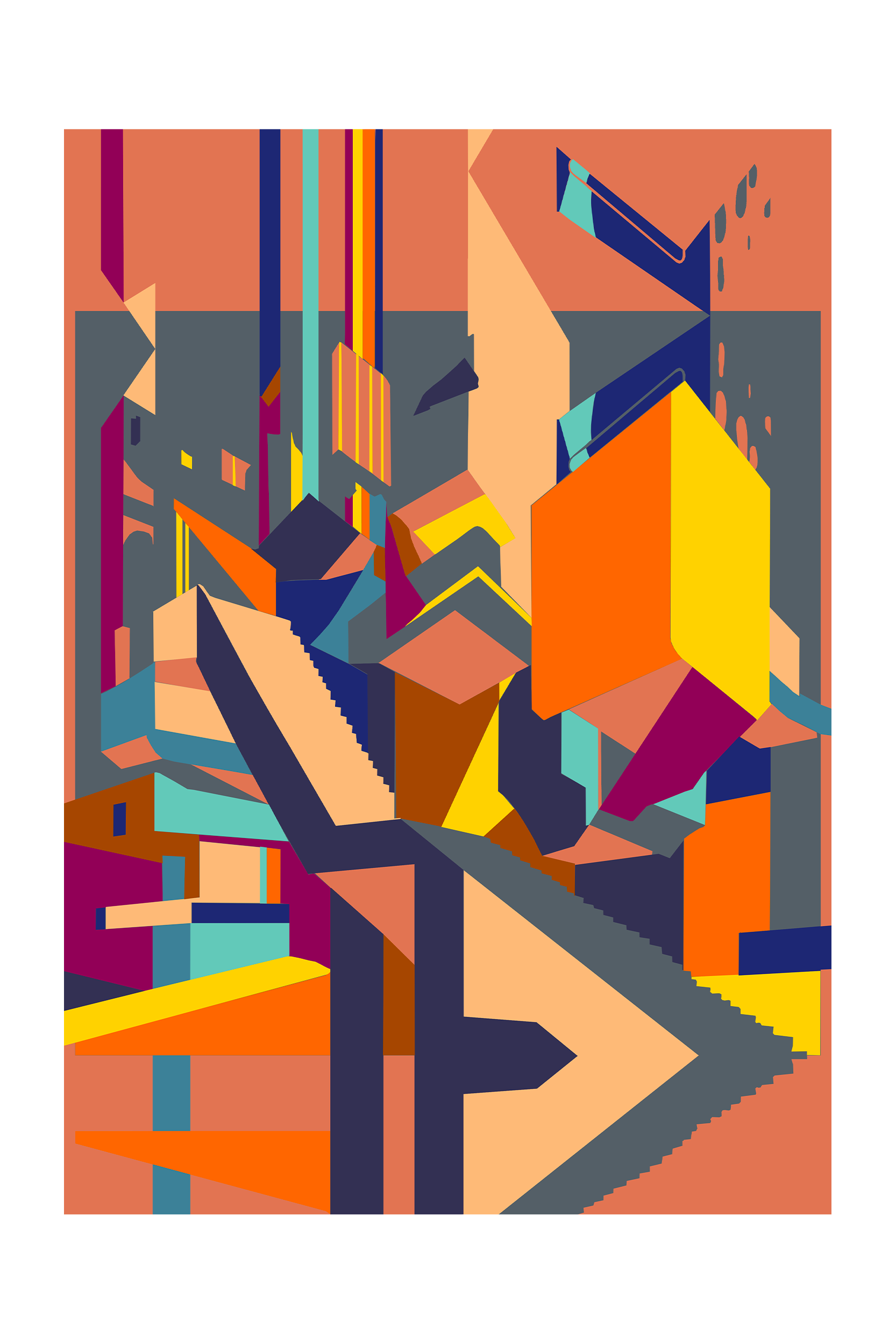 AFFICHE Architecture coloré, 1/6