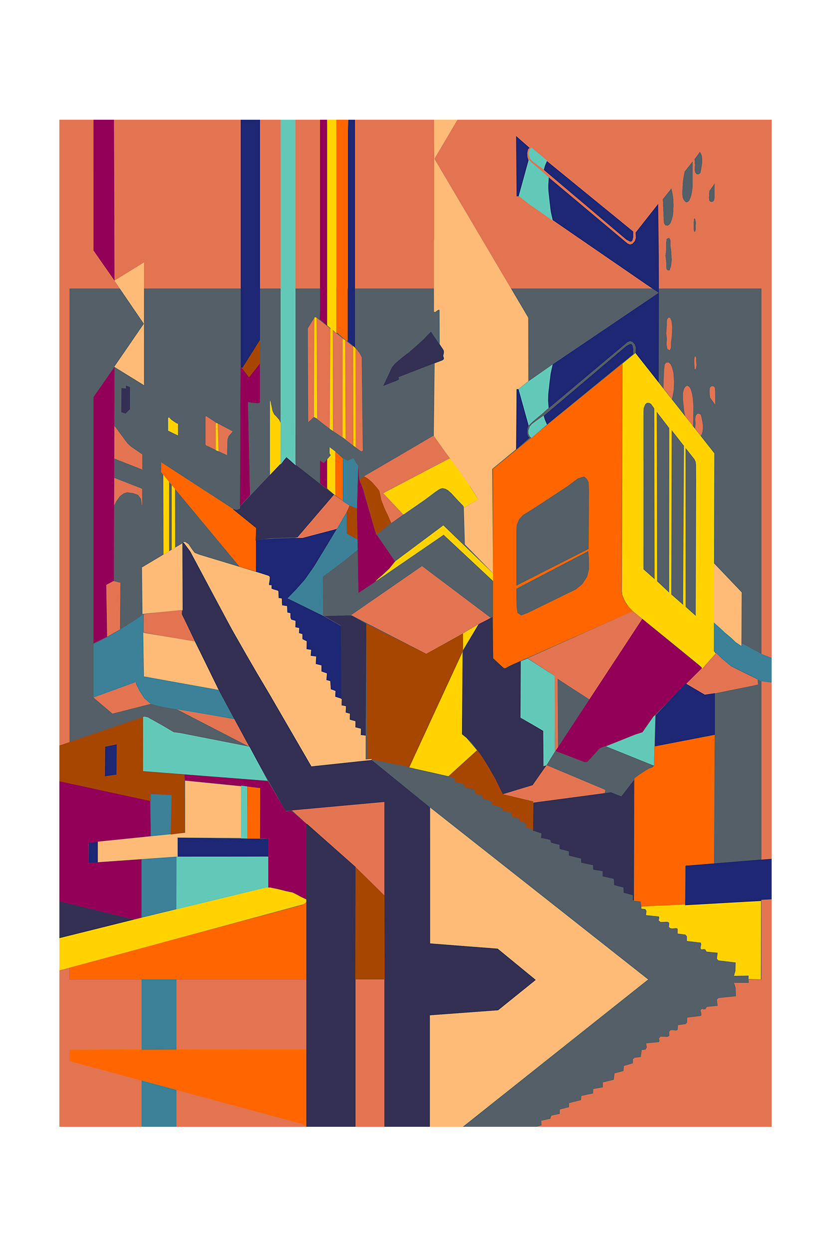 AFFICHE Architecture coloré, 1/6